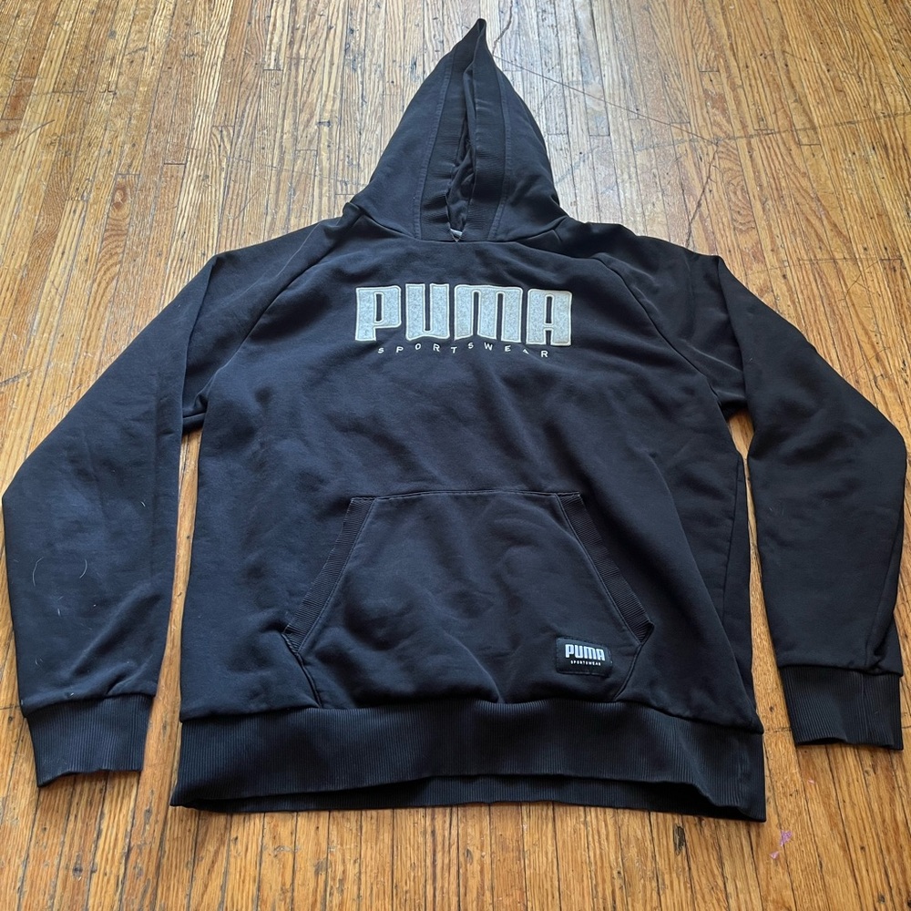 PUMA Black Sweatshirt with Silver Logo
